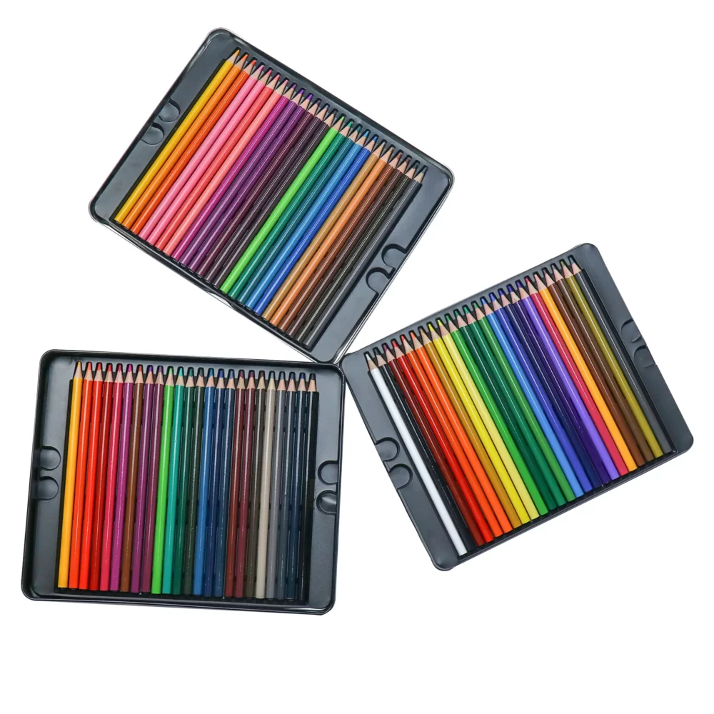 Custom Iron Box With 72 Colored Pencils