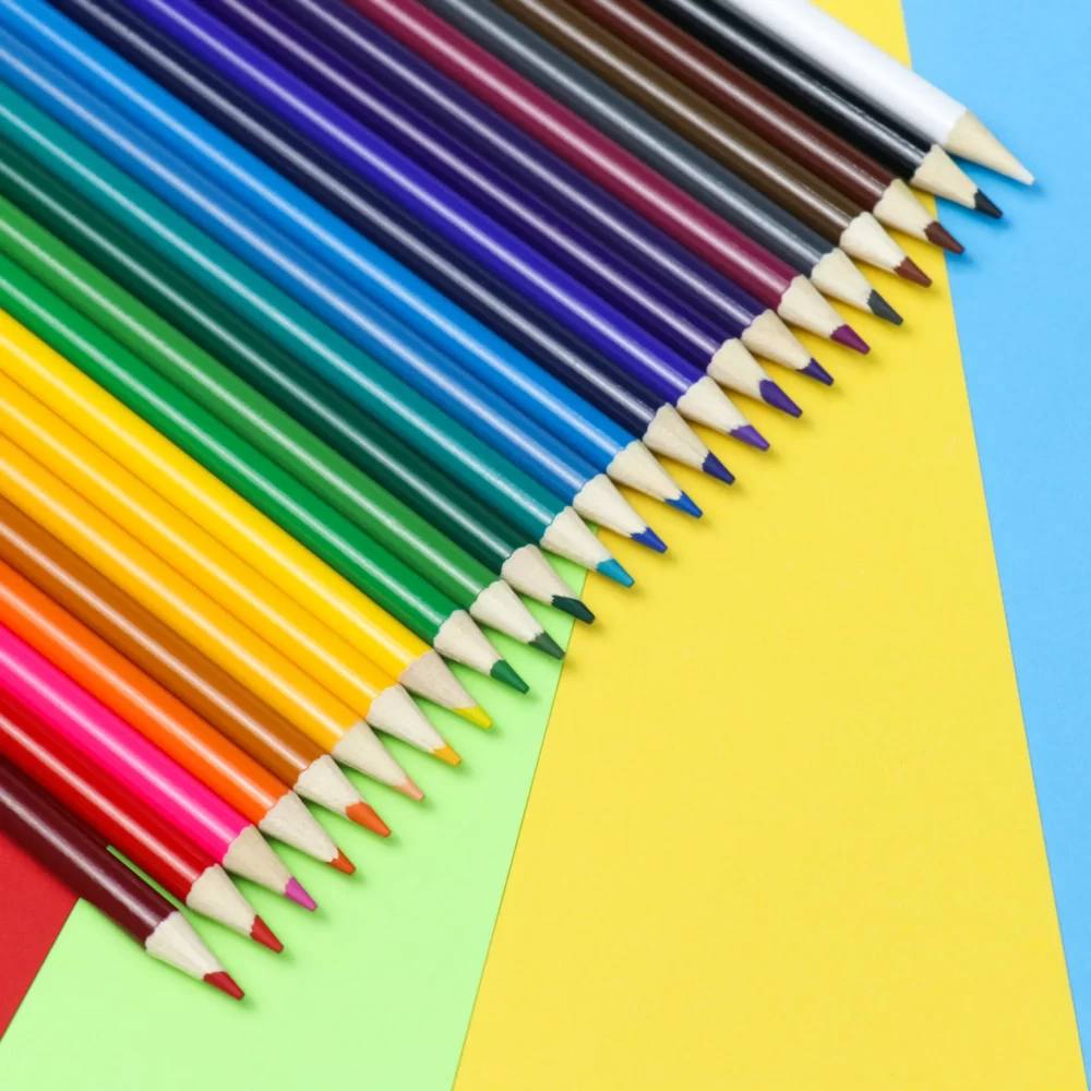 Round colored pencils