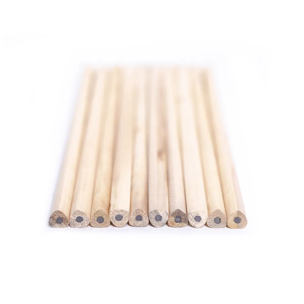 Unpainted Natural Wood Rounded Triangle Pencils